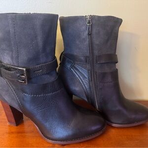 Clarks Kacia Garnet Navy Blue/ black Heeled Boots- Brand New size 7 ankle/mid